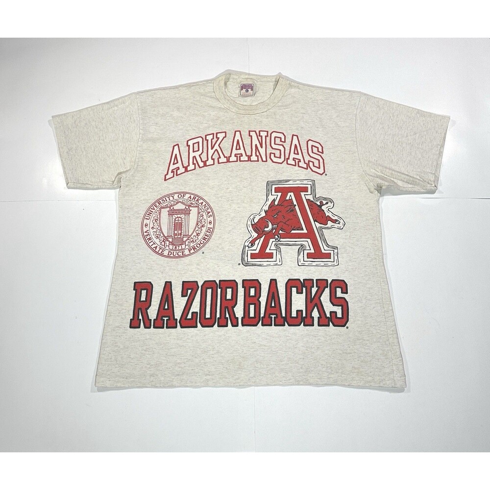 Vintage 90s Arkansas Razorbacks National Championship 1964 T-Shirt Size XL USA